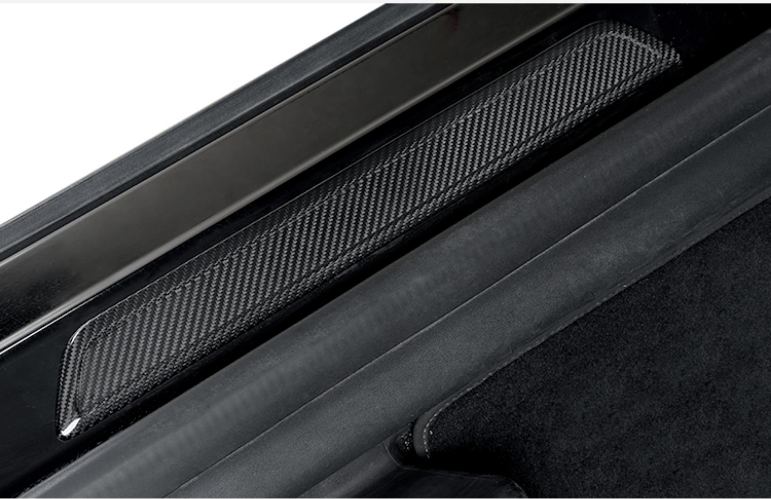 Real Dry Carbon Fiber Door Sill Strip Overlay for Tesla Model 3/Y - Teskay