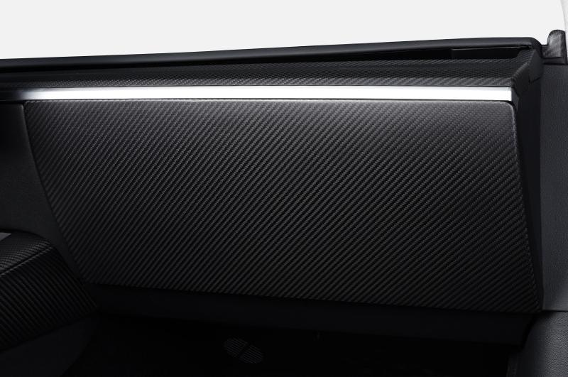Real Dry Carbon Fiber Glove Box Cover Overlay for Tesla Model Y / 3-Teskay