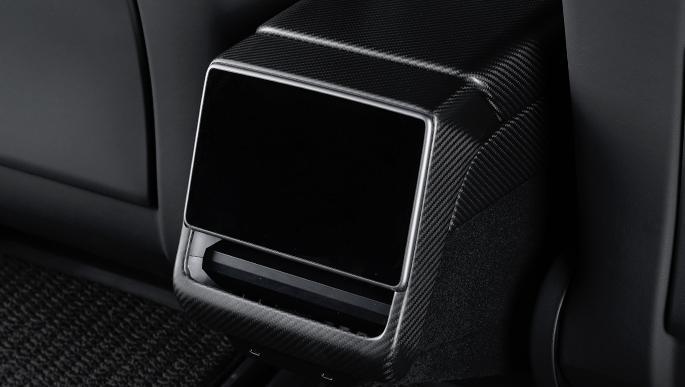 Real Dry Carbon Fiber Rear Screen Trim for Tesla Model 3 Highland & Model Y Juniper - Teskay