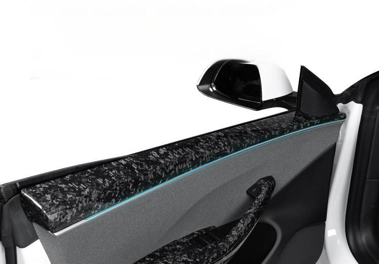 Real Dry Carbon Fiber Upper Door Trim for Model 3 Highland / Model Y Juniper - Teskay