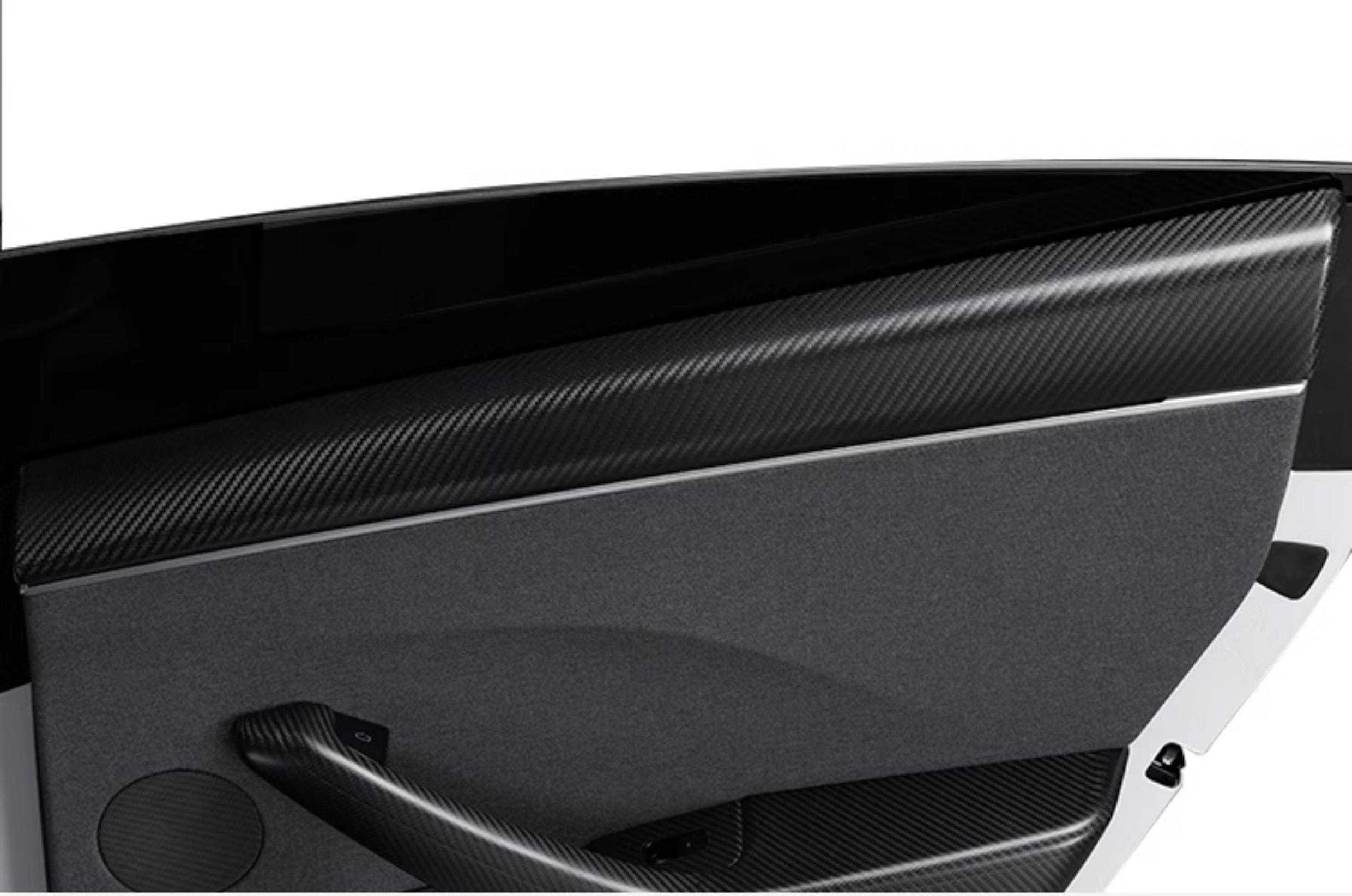 Real Dry Carbon Fiber Upper Door Trim for Model 3 Highland / Model Y Juniper - Teskay