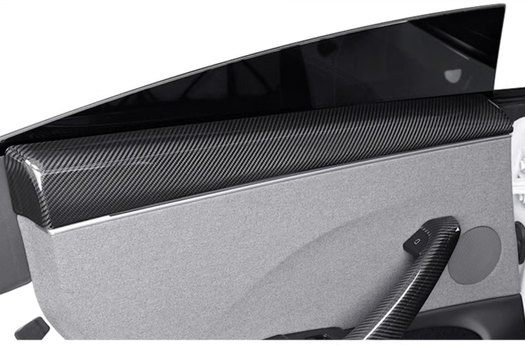 Real Dry Carbon Fiber Upper Door Trim for Model 3 Highland / Model Y Juniper - Teskay