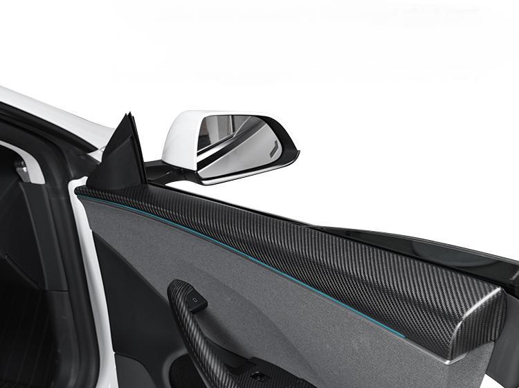 Real Dry Carbon Fiber Upper Door Trim for Model 3 Highland / Model Y Juniper - Teskay