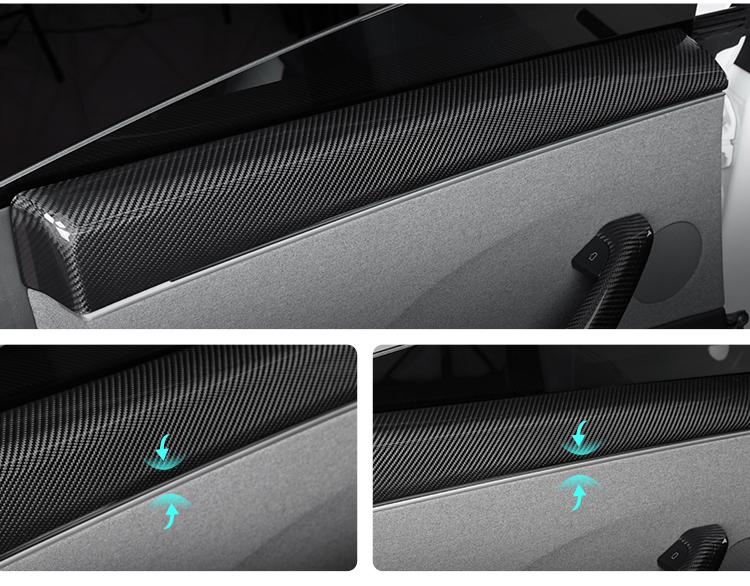 Real Dry Carbon Fiber Upper Door Trim for Model 3 Highland / Model Y Juniper - Teskay