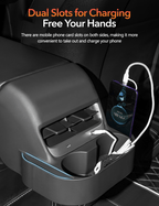 Rear Air Vent Cup Holder Storage Box For Tesla Model 3/Y