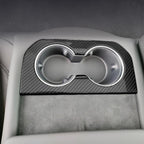 Rear Cup Holder Frame Dry Carbon Fiber Overlay for Tesla Model S/X 2023+ - Teskay