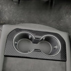 Rear Cup Holder Frame Dry Carbon Fiber Overlay for Tesla Model S/X 2023+ - Teskay