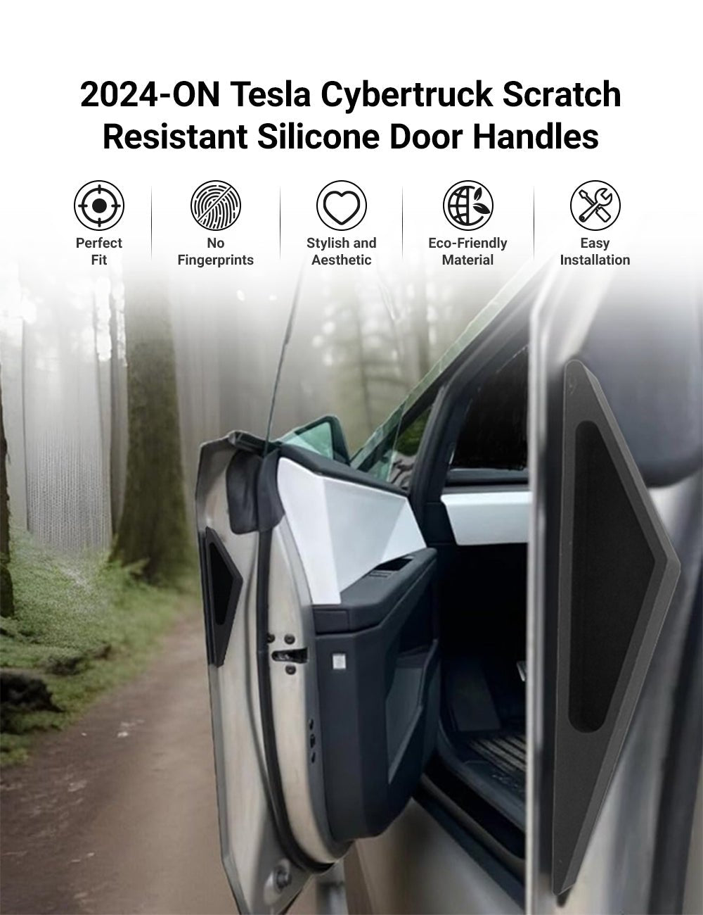 Scratch-Resistant Silicone Door Handles for Tesla Cybertruck - Teskay
