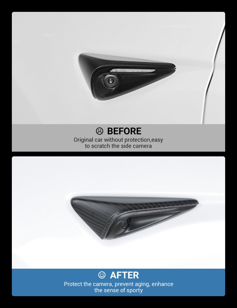 Model 3/S/Y/X Carbon Fiber Side Camera Turn Signal Cover - Teskay