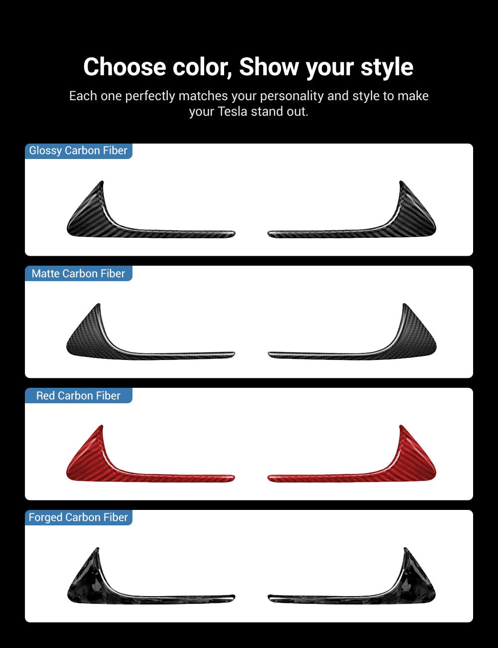 Model 3/S/Y/X Carbon Fiber Side Camera Turn Signal Cover - Teskay