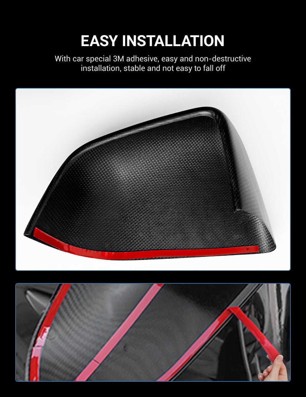 Tesla Model S/X Dry Carbon Fiber OEM-Style Side Mirror Covers - Teskay