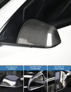 Tesla Model S/X Dry Carbon Fiber OEM-Style Side Mirror Covers - Teskay