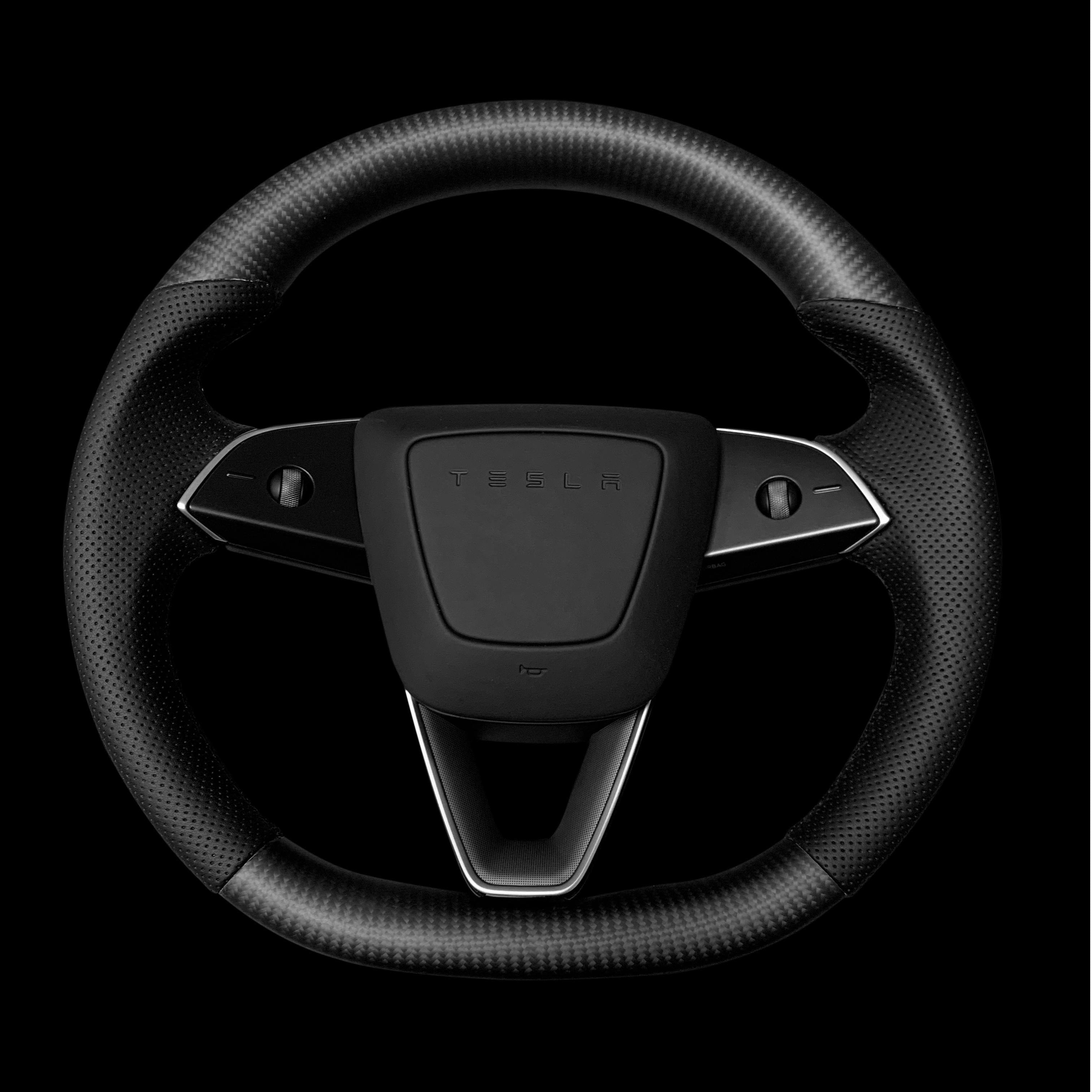 Sport Carbon Fiber Steering Wheel Replacement for Model 3 Highland & Model Y Juniper - Teskay
