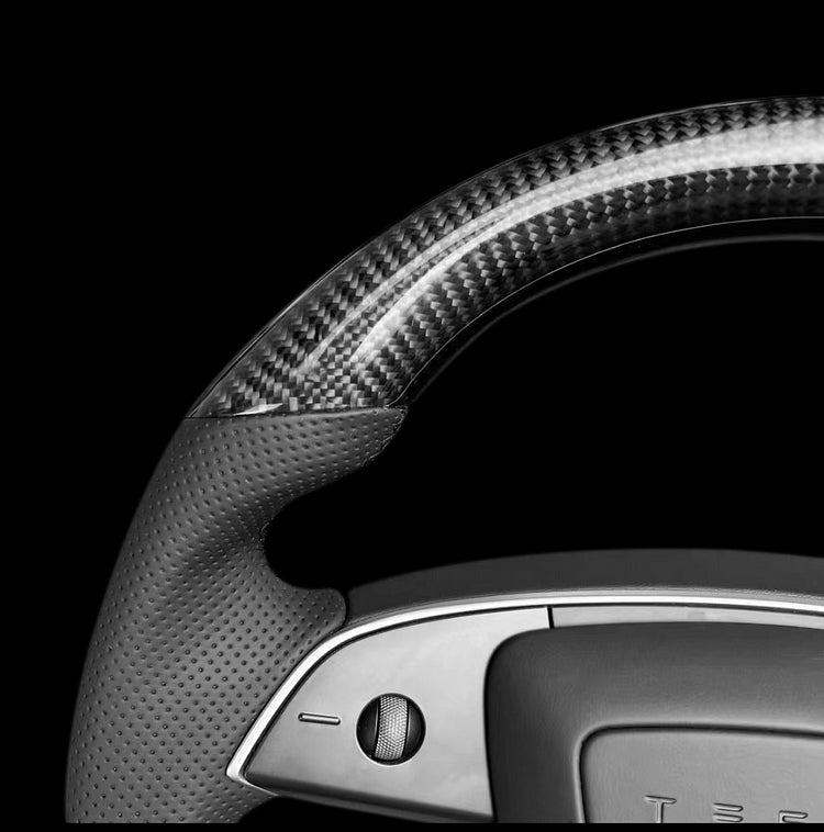 Sport Carbon Fiber Steering Wheel Replacement for Model 3 Highland & Model Y Juniper - Teskay