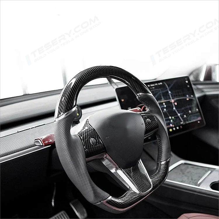 Sport Grip Carbon Fiber Steering Wheel for Tesla Model 3 / Y - Teskay