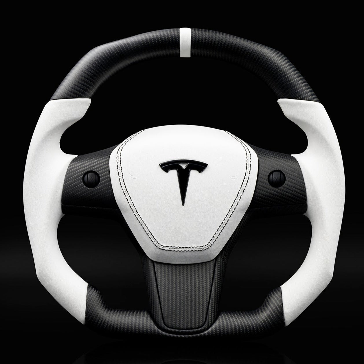 Square Carbon Fiber Steering Wheel for Tesla Model 3 / Y - Teskay