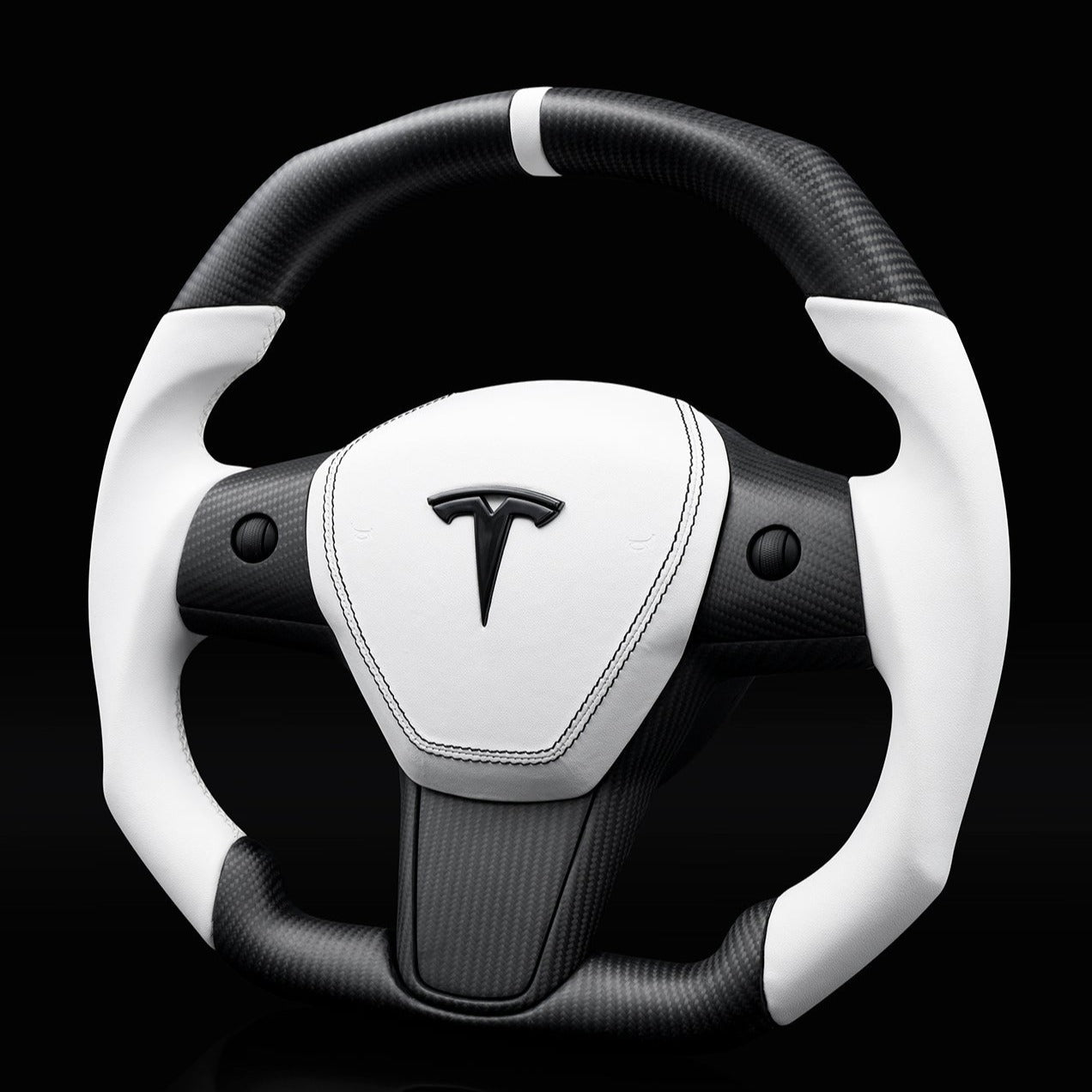 Square Carbon Fiber Steering Wheel for Tesla Model 3 / Y - Teskay