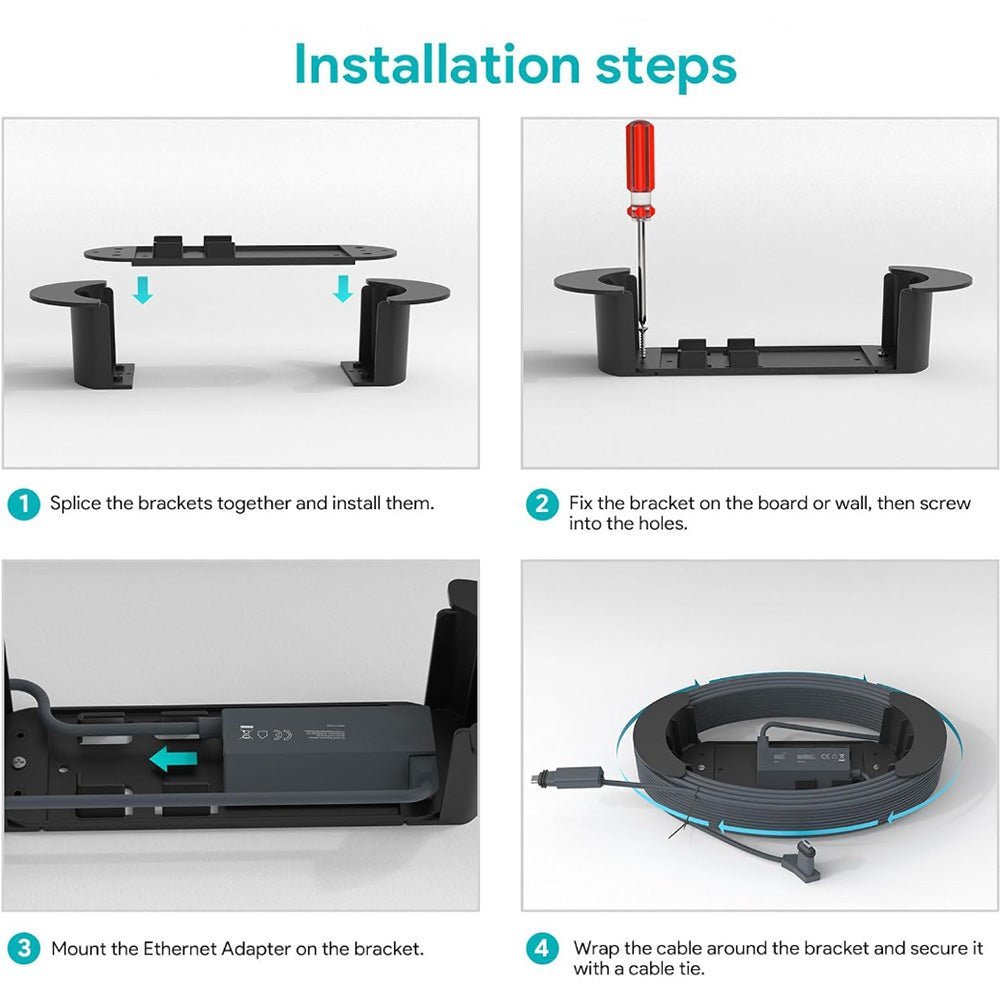 Starlink Ethernet Cable Organizer Caddy Mount for Gen 3 & 2 - Teskay