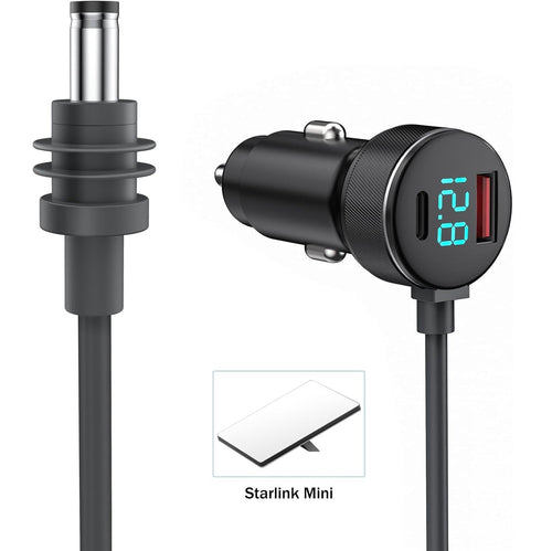 Starlink Mini Car Charger with Digital Display | 100W Type-C Power Cord - Teskay