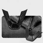 Steering Wheel Bezel Overlay Real Dry Carbon Fiber for Model 3 Highland & Model Y Juniper (3 Pieces) - Teskay