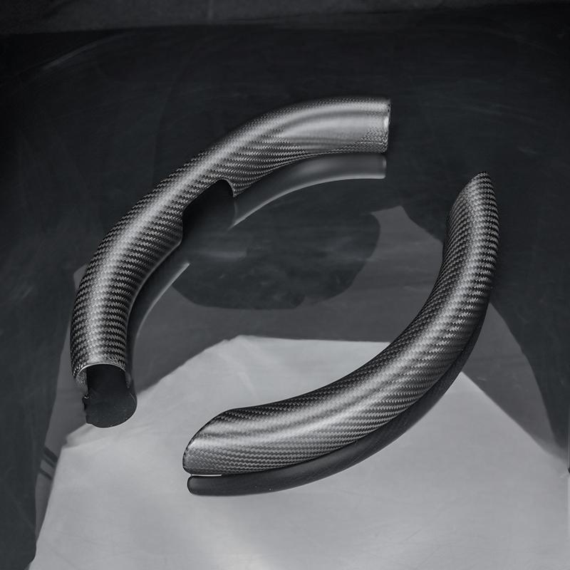 Real Dry Carbon Fiber Steering Wheel Trim Covers for Model Y Juniper & Model 3 Highland - Teskay