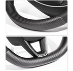 Real Dry Carbon Fiber Steering Wheel Trim Covers for Model Y Juniper & Model 3 Highland - Teskay