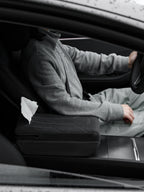 Suede Armrest Cover with Raised Pad & Tissue Box for Model Y Juniper & Model 3 Highland