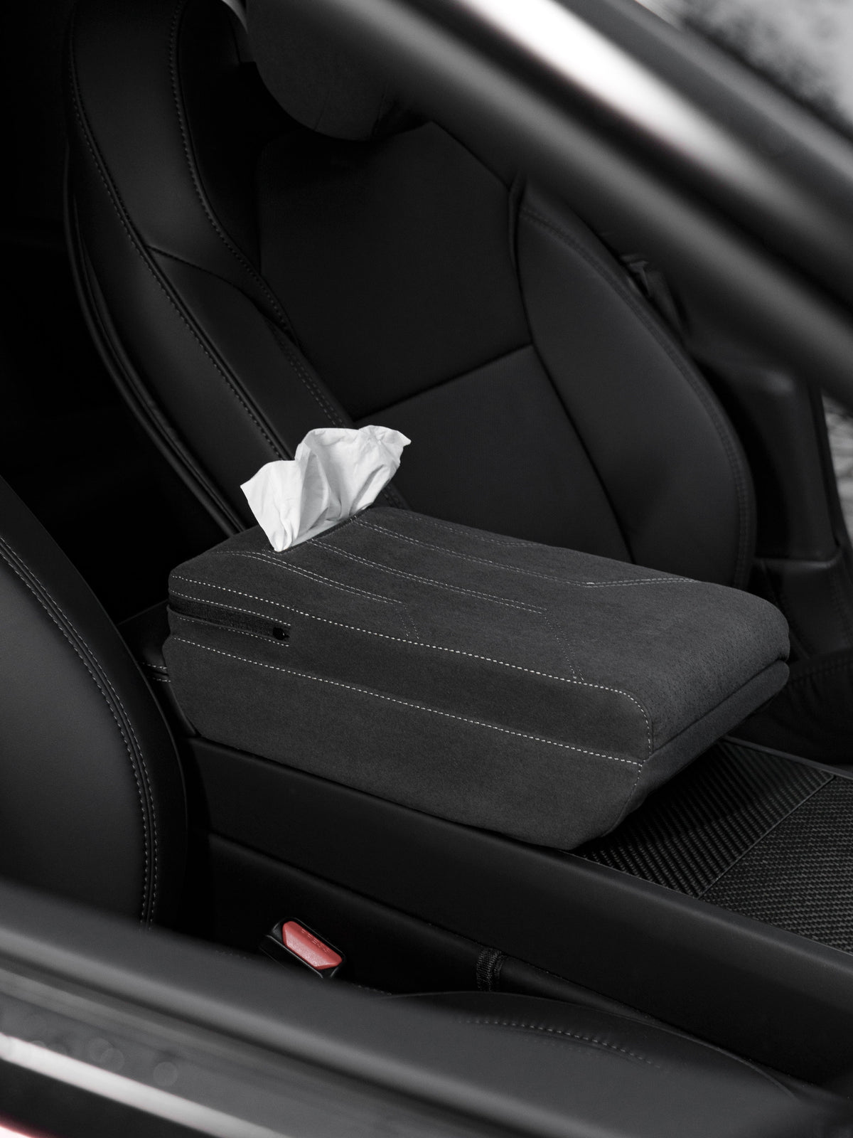 Suede Armrest Cover with Raised Pad & Tissue Box for Model Y Juniper ...