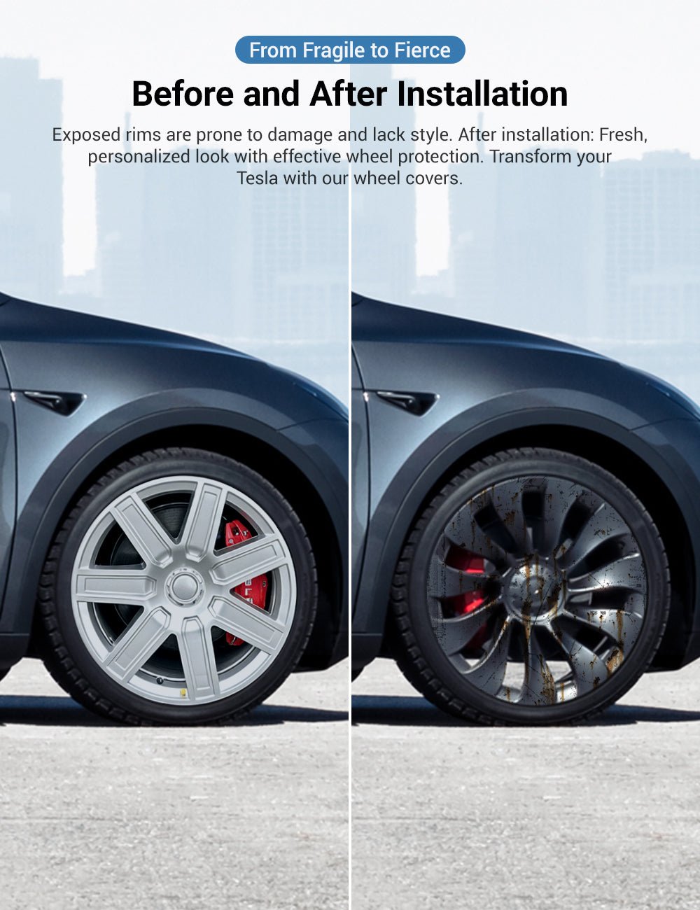 19″ Mecha Style Wheel Covers for Tesla Model Y