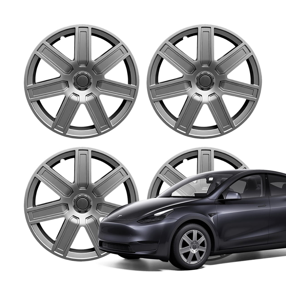19″ Mecha Style Wheel Covers for Tesla Model Y Model Y 19″ Gemini Wheels (2020 - 2025.03) Silver