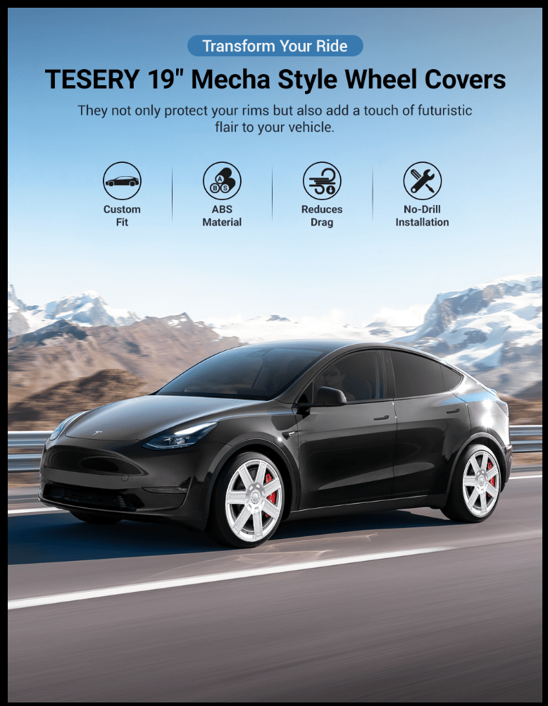 19″ Mecha Style Wheel Covers for Tesla Model Y