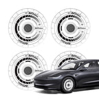 Aero DISC Wheel Covers for Model Y / Model 3 White Wheel Cover + H3 Black Circle Sticker