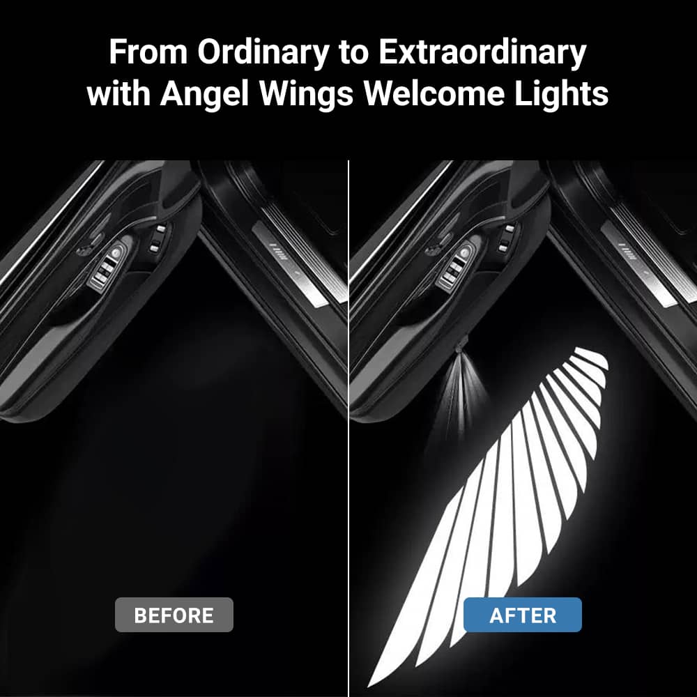 Angel Wings Door Welcome Lights for Model 3/Y/S/X