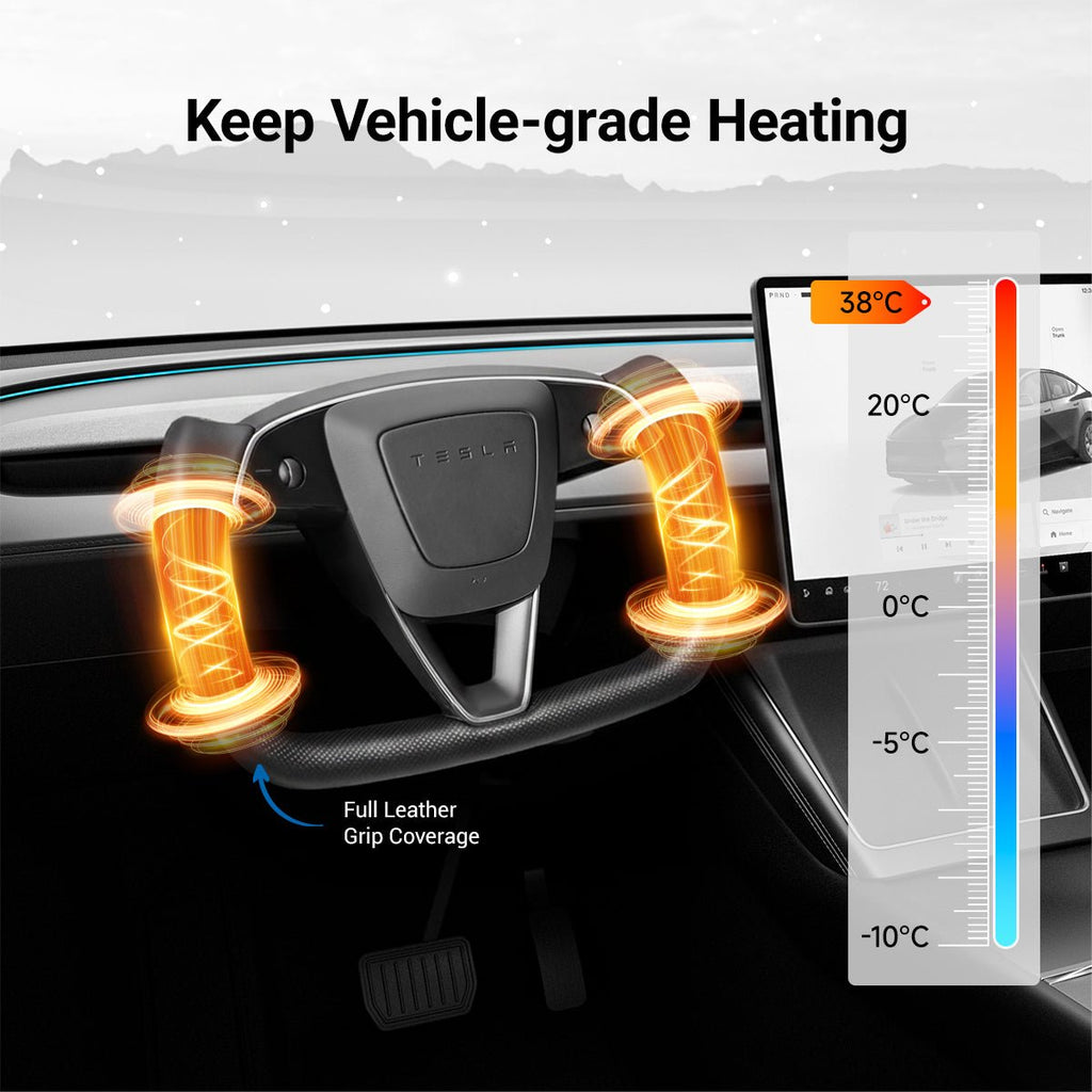 Carbon Fiber Heated Yoke Steering Wheel for Model 3 Highland / Model Y Juniper