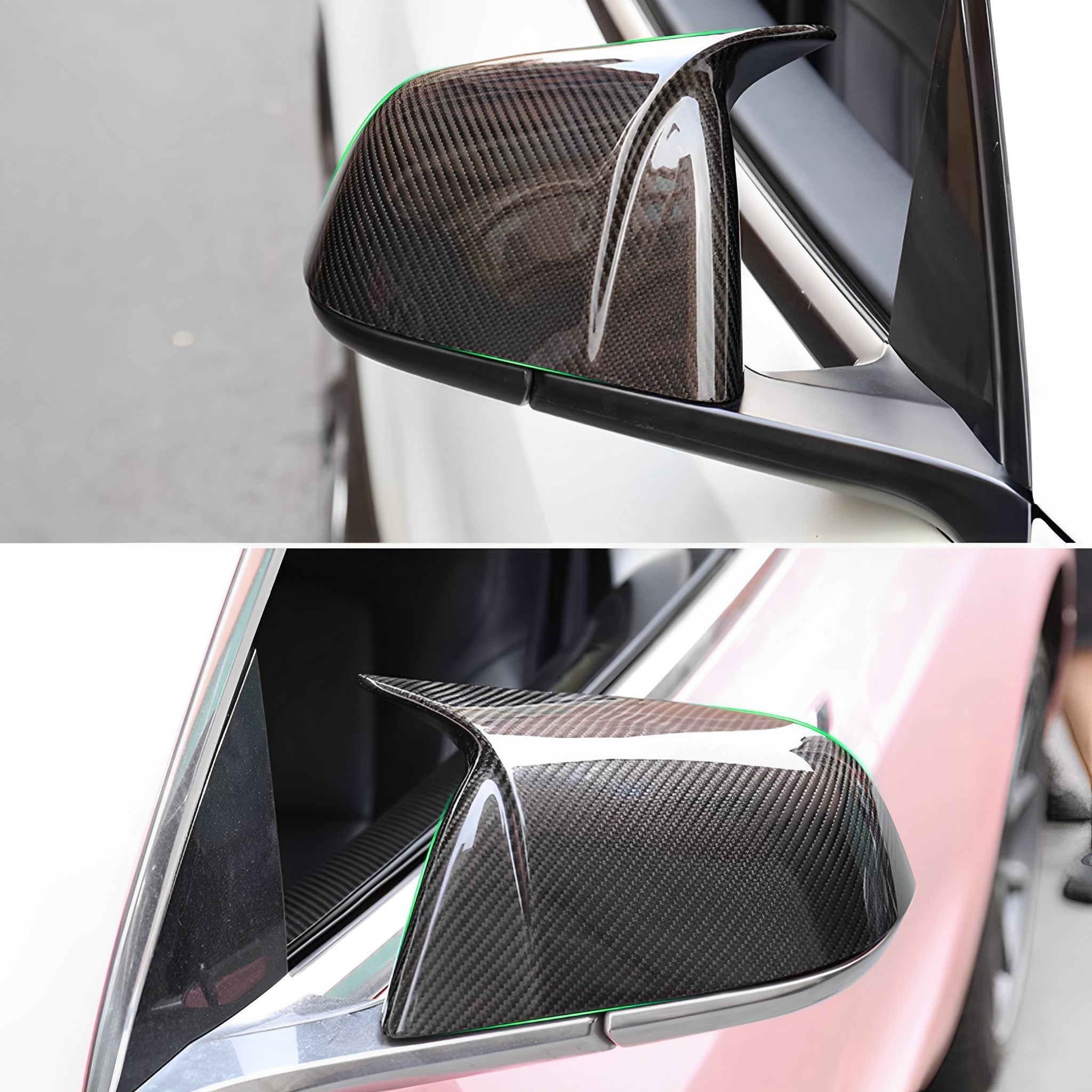 Dry Carbon Fiber Sporty Mirror Caps for Tesla Model S/X