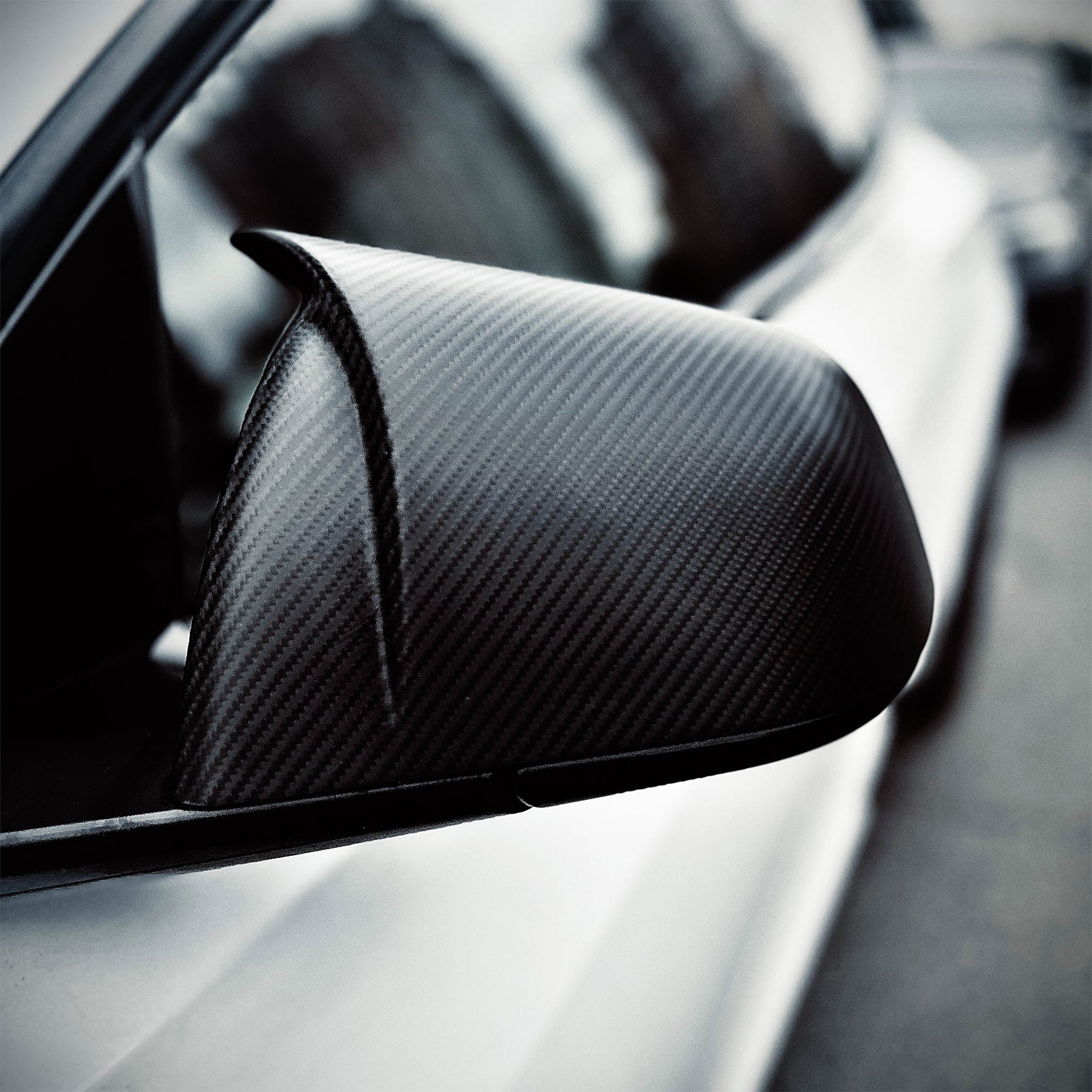 Dry Carbon Fiber Sporty Mirror Caps for Tesla Model S/X