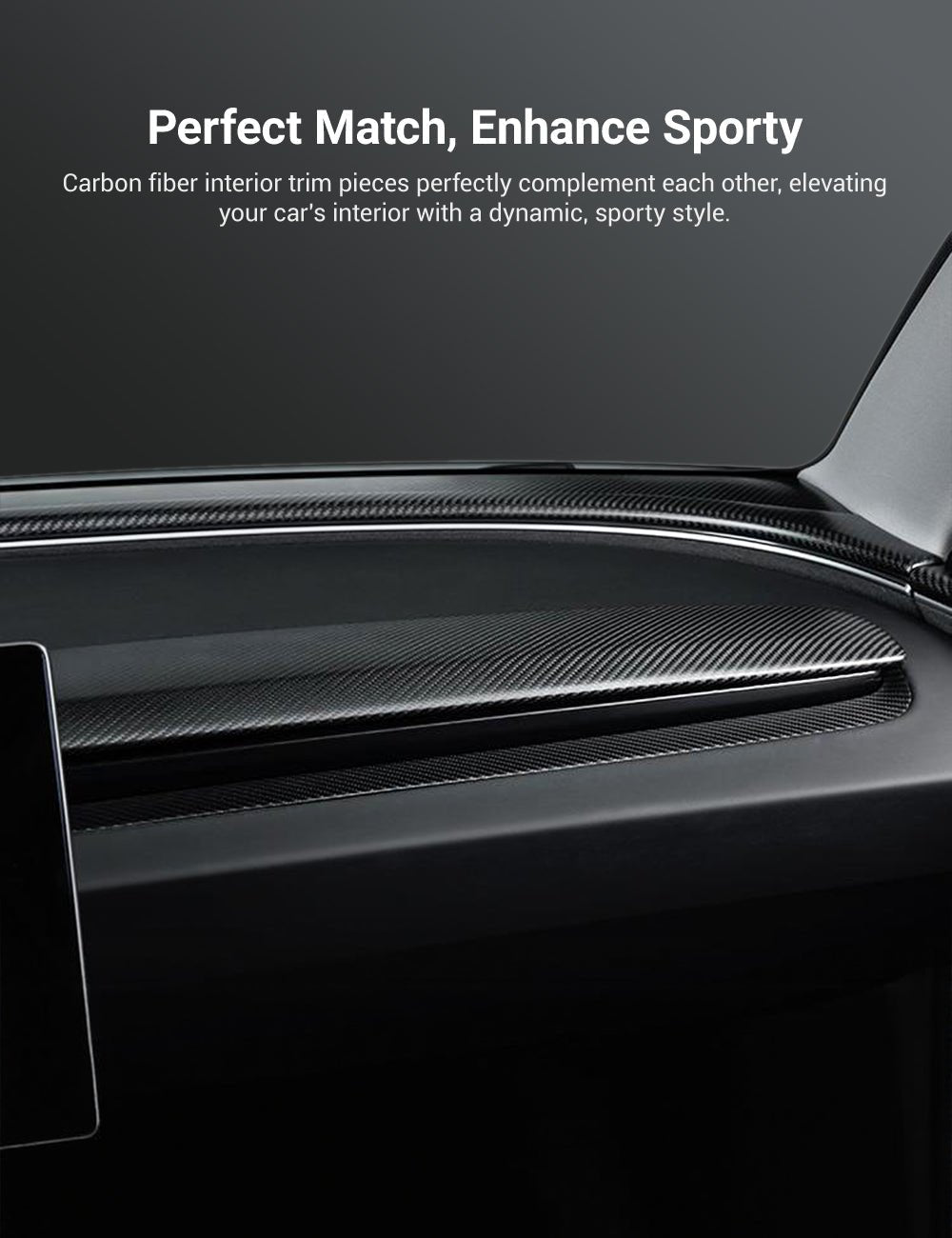 Real Dry Carbon Fiber Dashboard Cover for Model 3 Highland / Model Y Juniper