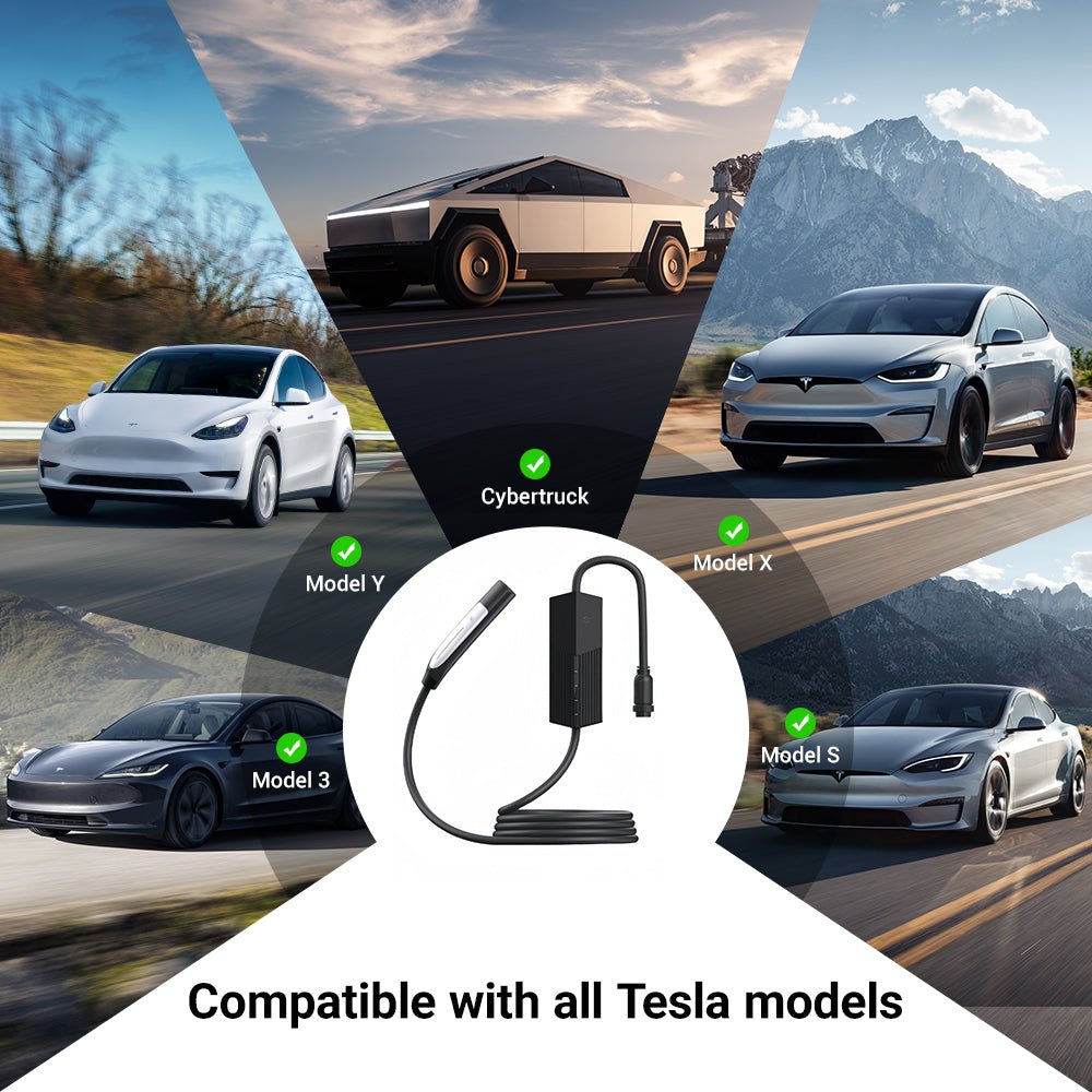 Tesla/ J1772/ Type2 32A-40A Mobile Charger with Changeable Plugs - Teskay