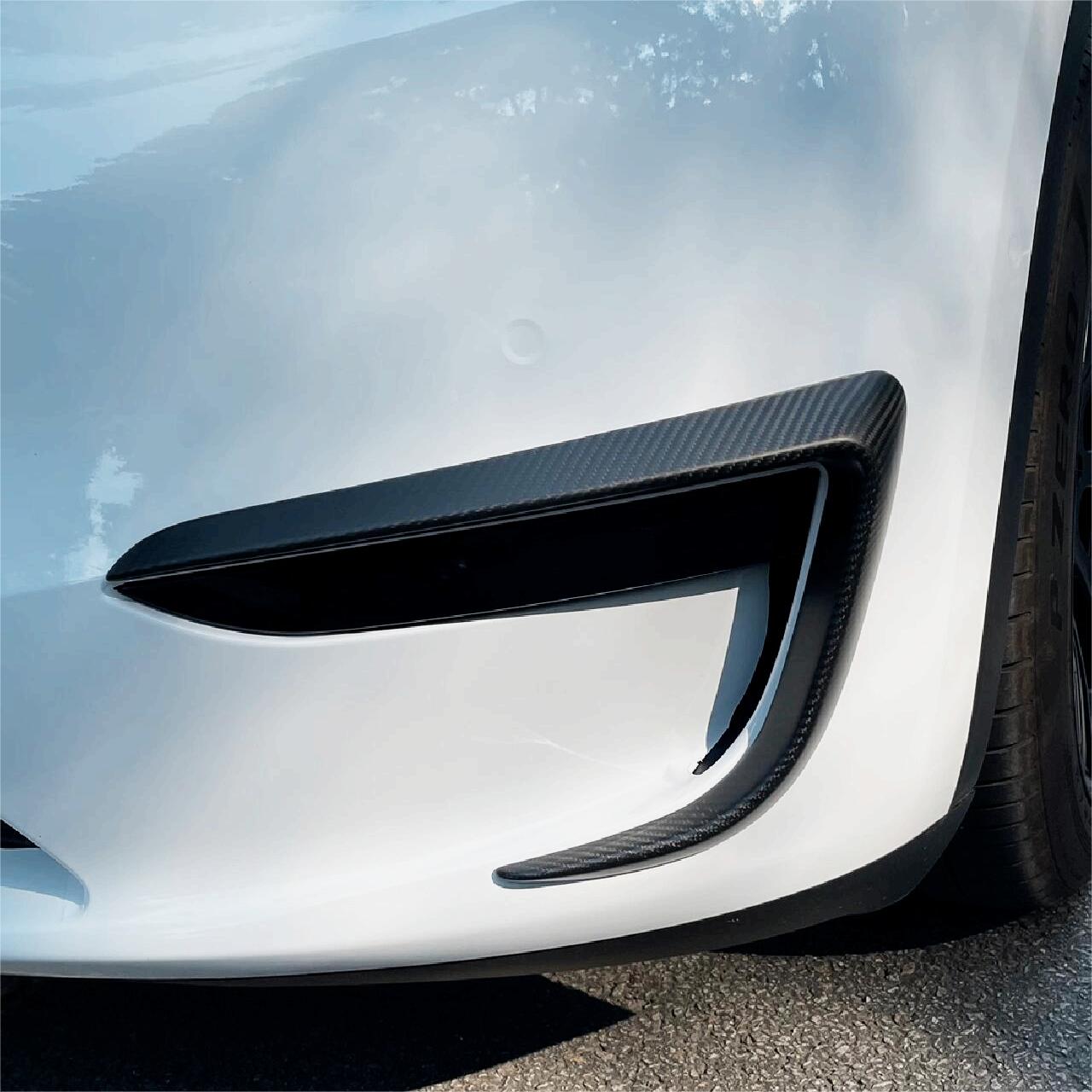 Tesla Model Y Carbon Fiber Fog Light Trim  - Teskay