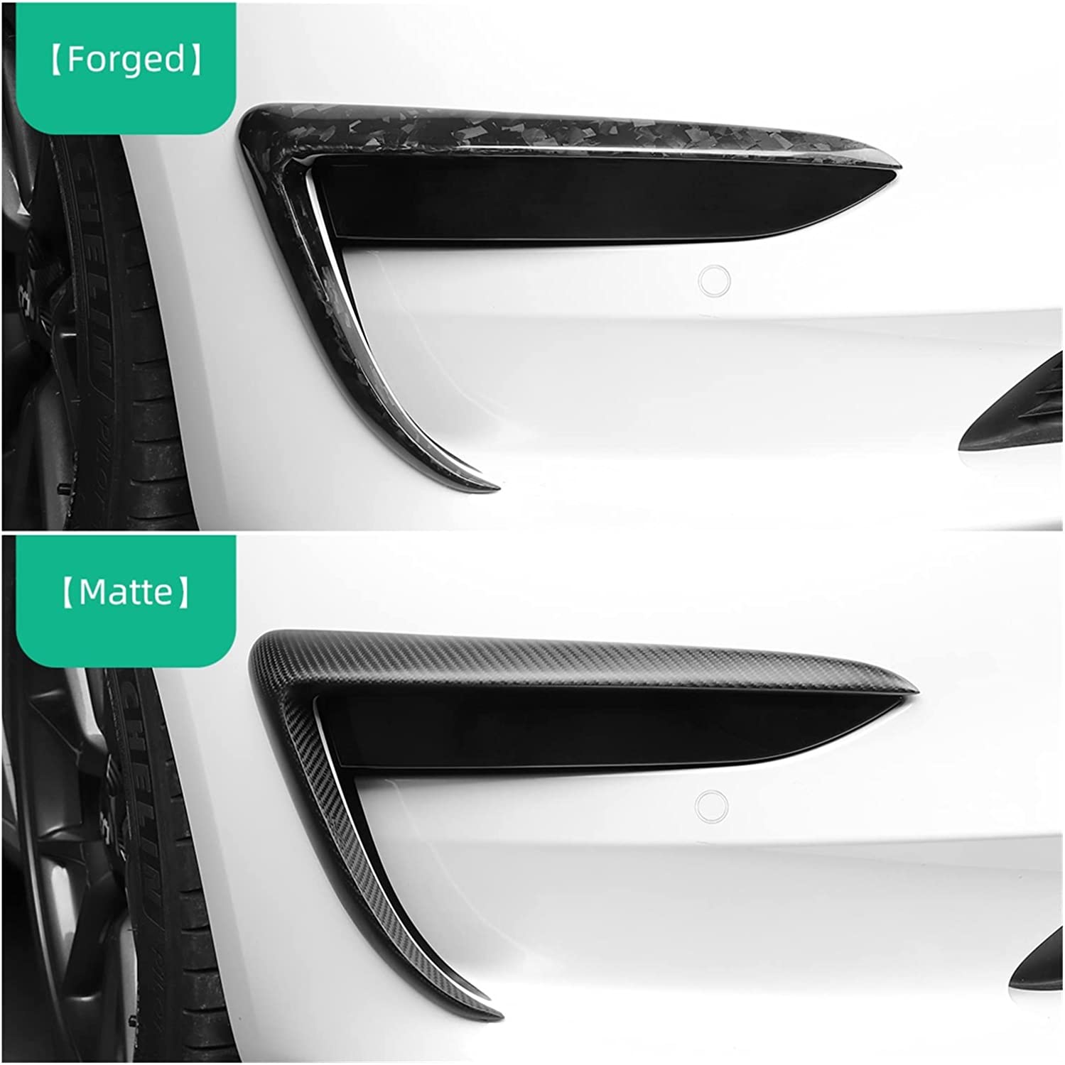 Tesla Model Y Carbon Fiber Fog Light Trim  - Teskay