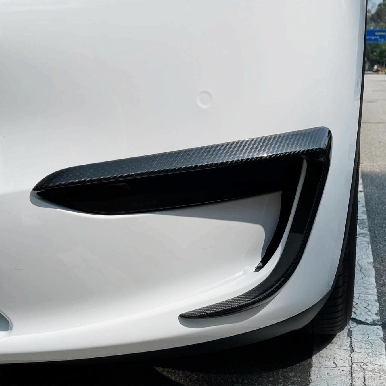 Tesla Model Y Carbon Fiber Fog Light Trim  - Teskay