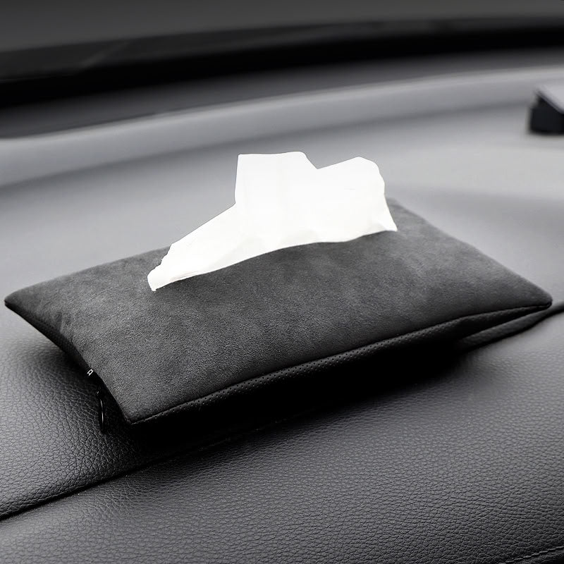 Hidden Suede Tissue Holder for Tesla Model 3/Y/X/S-6
