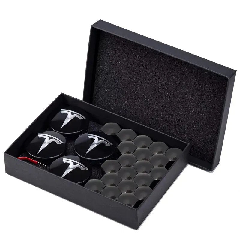 Tesla Center Cap Kit - Premium Aero Wheel Cover with Tesla Logo for Model S/3/X/Y (All Years) - ABS Plastic & Aluminum Plating-6