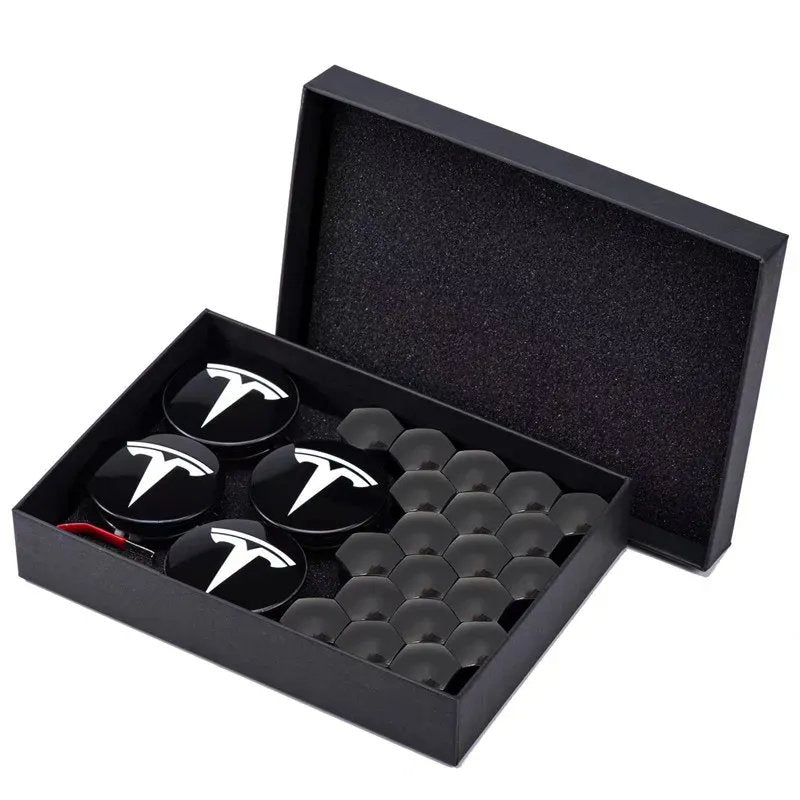 Tesla Center Cap Kit - Premium Aero Wheel Cover with Tesla Logo for Model S/3/X/Y (All Years) - ABS Plastic & Aluminum Plating-7