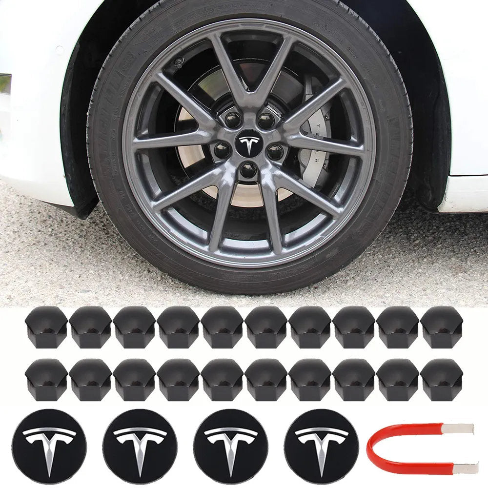 Tesla Center Cap Kit - Premium Aero Wheel Cover with Tesla Logo for Model S/3/X/Y (All Years) - ABS Plastic & Aluminum Plating-8