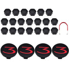 Tesla Model 3 Center Cap Kit (2017-2024) - Aero Wheel Cover Set w/ 3D Logo, Lug Nut Covers & Removal Tool-4