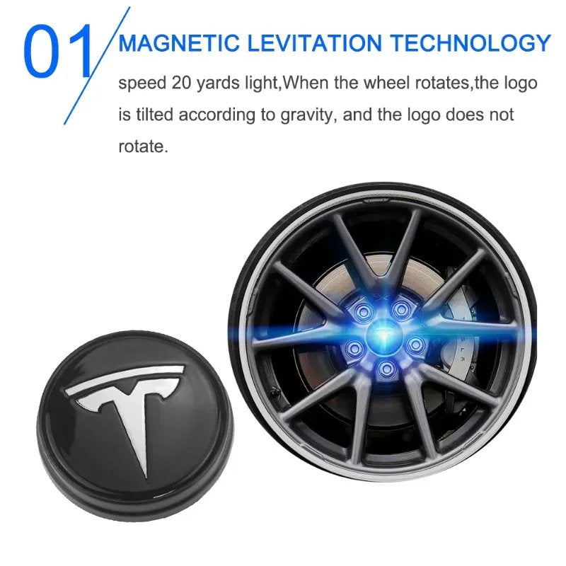 LED Wheel Light Covers for Tesla Center Caps - Compatible with Model S/3/X/Y (Set of 4) - Kinetic Lighting for Enhanced Safety and Style-6