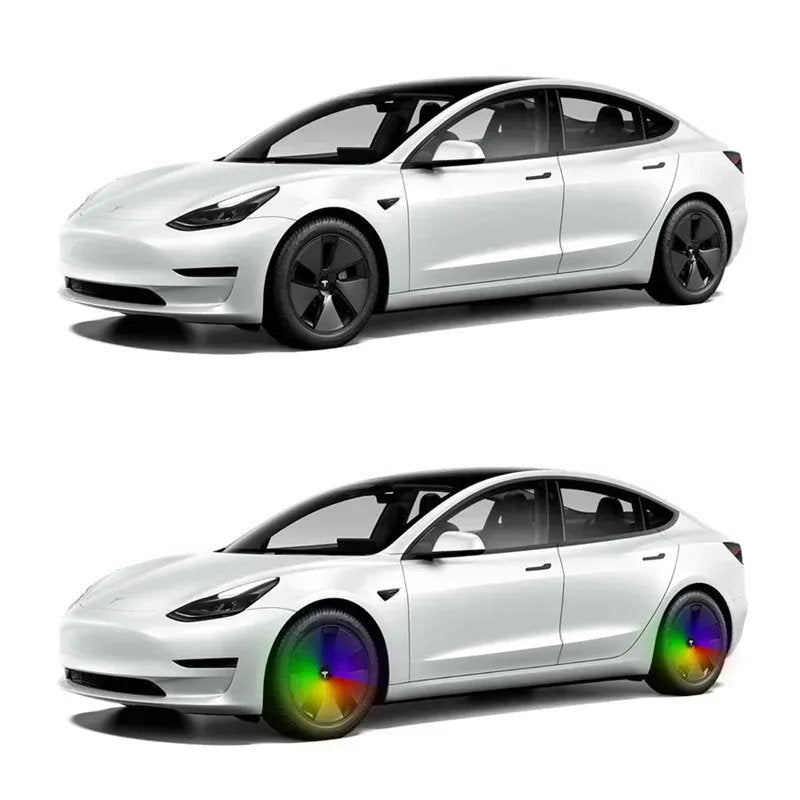LED Wheel Light Covers for Tesla Center Caps - Compatible with Model S/3/X/Y (Set of 4) - Kinetic Lighting for Enhanced Safety and Style-13