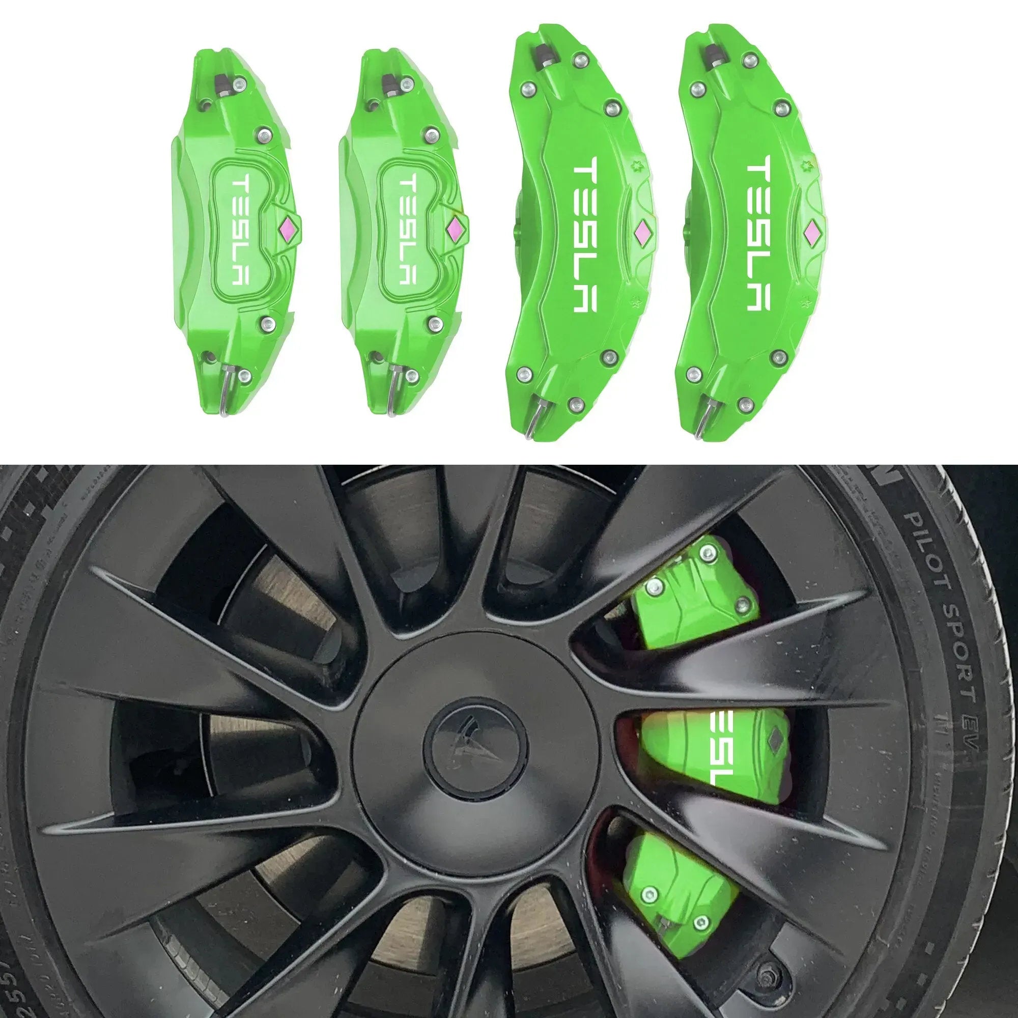 19"-22" Tesla Model X/S Brake Caliper Covers – Aluminum Alloy, Sporty Upgrade for 2018-2025 Models-11