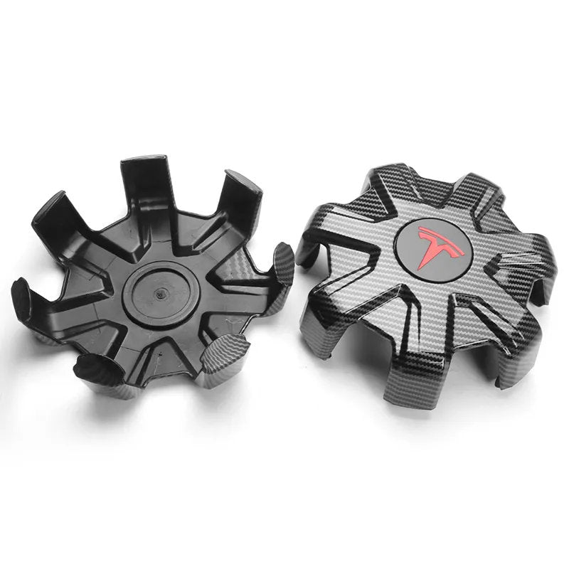 Tesla Model Y Center Caps for 19-inch Wheels - ABS & Aluminum Alloy Hub Cover Kit with Integrated Lug Nut Covers-3